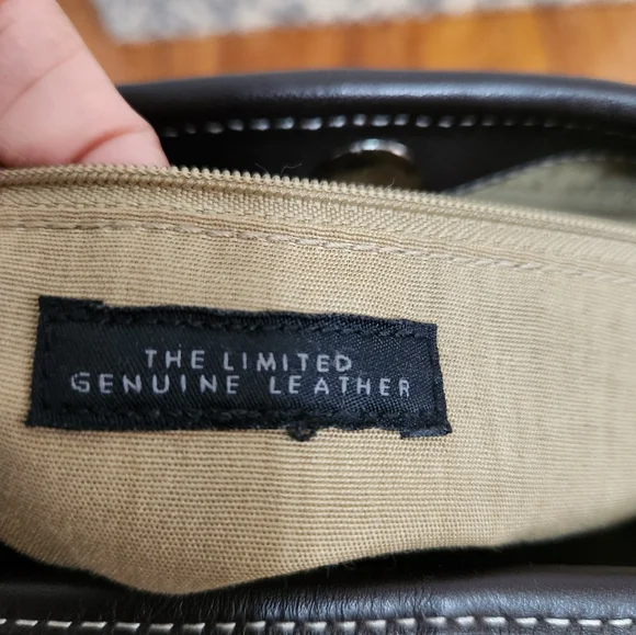 Vintage The Limited Tan Suede / Brown Leather Trim Tote Handbag - Picture 8 of 8